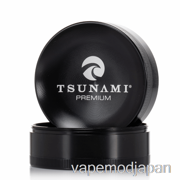 VAPE MOD 津波 2.95 インチ 4 ピース サンケントップ グラインダー ブラック (75mm)